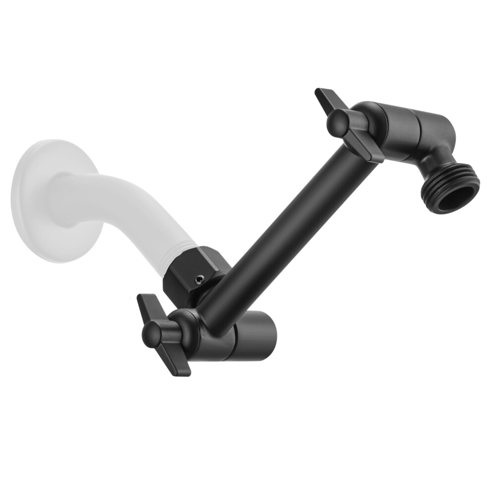 5 Inch Adjustable Shower Head Extension Arm With Locking Set Screw Singing Rain Brass Matte Black Angle Height Adjustable Easy To Install G1/2 Univ 788362450809