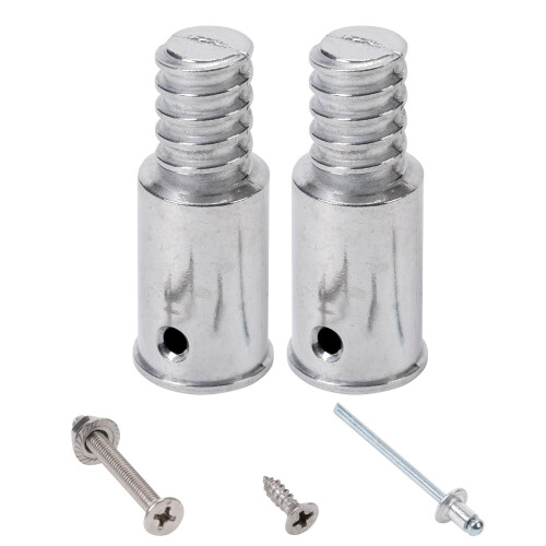 (2-Pack) 3/4"""" (.75) Threaded Tips Replacement for Extension Poles Repairing  Push Broom Handle Threaded End
