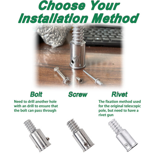 (2-Pack) 3/4"""" (.75) Threaded Tips Replacement for Extension Poles Repairing  Push Broom Handle Threaded End 2
