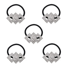 Xiwstar 5 stk. Sparkly Crystal Rhinestone h?rsl?jfe Scrunchies hestehaleholder Kvinder Piger H?rb?nd Pandeb?nd