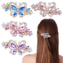 4 PCS Hair Clips for Women Ladies Butterfly Design Crystal Rhinestones French Barrettes Spring Hair Barrettes Clip Women Fashion Ponytail Holde
