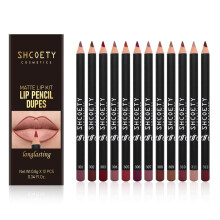 Set di 12 matite labbra opache, a lunga tenuta, impermeabili, rossetti vellutati opachi, trucco labbra naturale, morbido e altamente pigmentato.