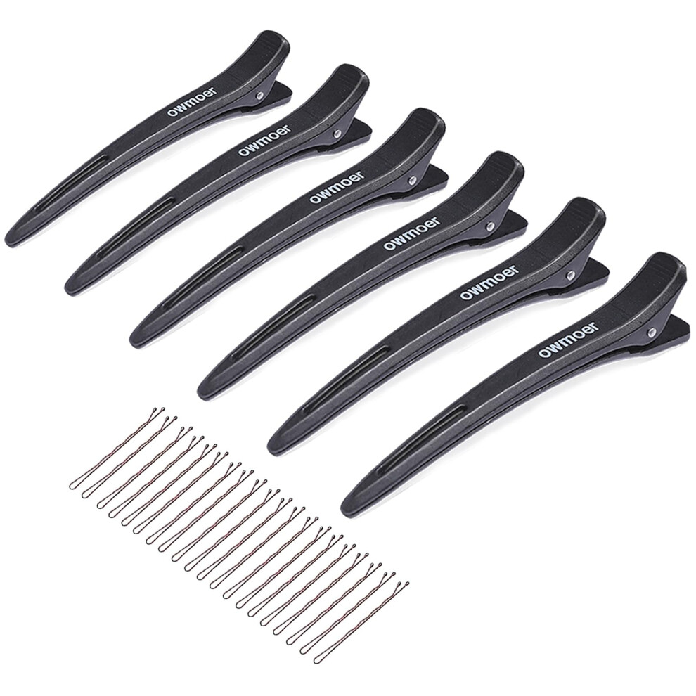 Owmoer Fermagli Per Capelli Per Acconciature, Con Denti Antiscivolo E Becco D'anatra, 6 Fermagli Professionali Indeformabili Per Saloni Di Bellezza, Uomini E Donne, Per Parrucchieri Per Creare-image
