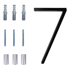 Floating Modern House Numbers 5 inch Deamos Zinc Alloy Home Address Number for Outside House with Reflective Paint Finish Black Floating Mount
