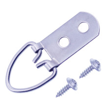 Heavy Duty D-Ring fotohangers met schroeven Grote brede D-ring foto-ophanghardware 60 stuks 2 gaten Fotohaken voor spiegelklokdecoratie Schilderijen