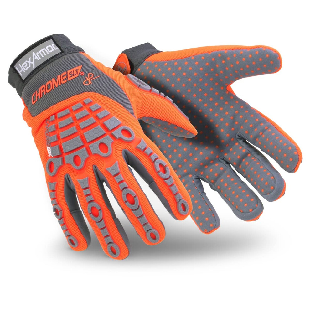 Photos - Safety Equipment HexArmor Cut-Resistant Impact Protection Synthetic Leather Palm Work Gloves | Chrome SLT ? Series 4070 | Small 4070-S (7)