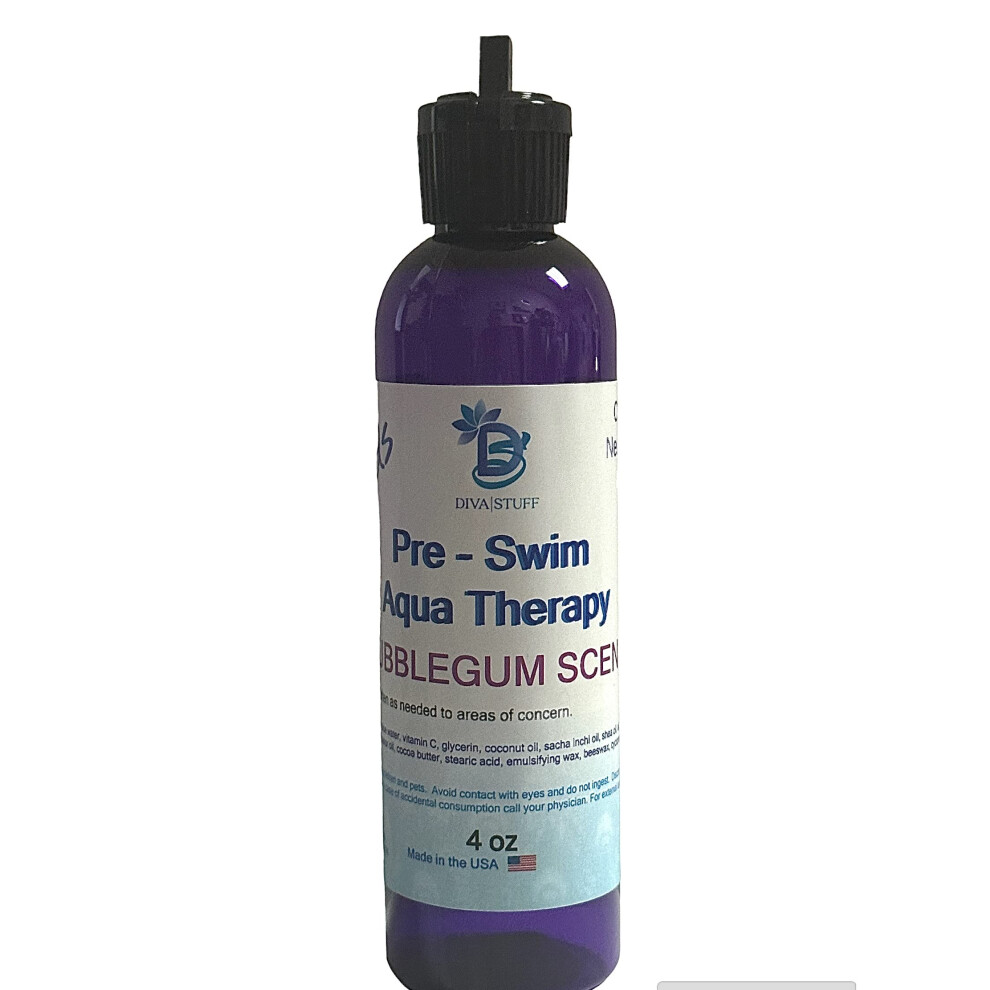 Diva Stuff Kids Pre-Swim Aqua Therapy Chlorine Neutralizing Body Moisturizing Lotion For Swimmers Protects Skin From Chlorine & Salt Water 4 Oz - Ma