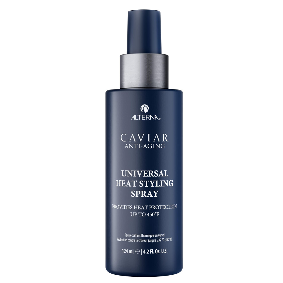 Alterna Haircare CAVIAR Anti-Aging Universal Heat Styling Spray 4.2 Fl Oz | Heat Protectant for Wet or Dry Hair | Detangles  Smooths  and Softens | El