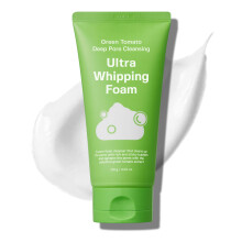 SUNGBOON EDITOR Green Tomato Deep Pore Cleansing Ultra Whipping Foam | Foaming Face Wash Korean Cleanser for Oily Skin | Blackhead Remover and Pore