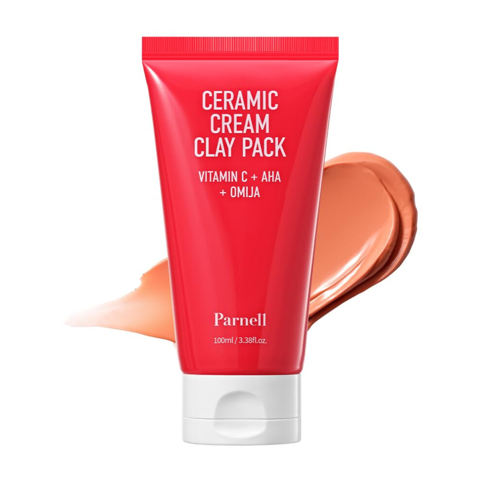 Parnell Cream Aha Omija Ceramic Clay Pack 100Ml / 3.38 Fl.oz. | Pore Clearing Clay Mask Korean Skin Care Korean Beauty