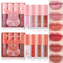 YIBABY 8 Colors Tinted Lip Gloss Set Hydrating Lip Glow Oil Plumping Lip Moisturizing Transparent Lip Care Oil Shiny Jelly Lip Gloss for Women and Gi