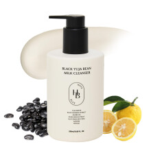 HEVEBLUE Black Yuja Bean Milk Cleanser - Sensitive Skin Korean Skincare Vegan Hypoallergenic Moisturizing Hydrating First Facial Cleansing Clea
