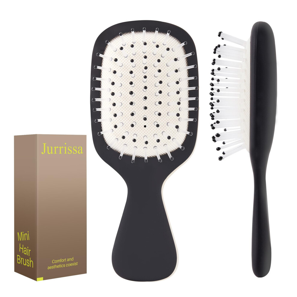 Jurrissa Mini Hair Bursh For Women Men And Kids Protable Travel Size Hair Brush For Pockets Purse Pocket Small Paddle Brush For Detangling Suit Fo
