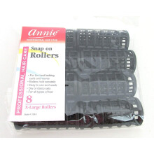 Annie Snap On Magnetic Rollers 1 1/8"""" fekete 8 csomag