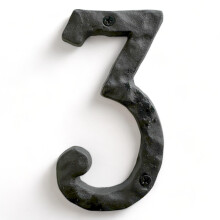 NACH House Numbers for Outside 5.5 inch Black Address Numbers for House - Number 3 - Rustic Numbers for Outside with Mounting Hardware