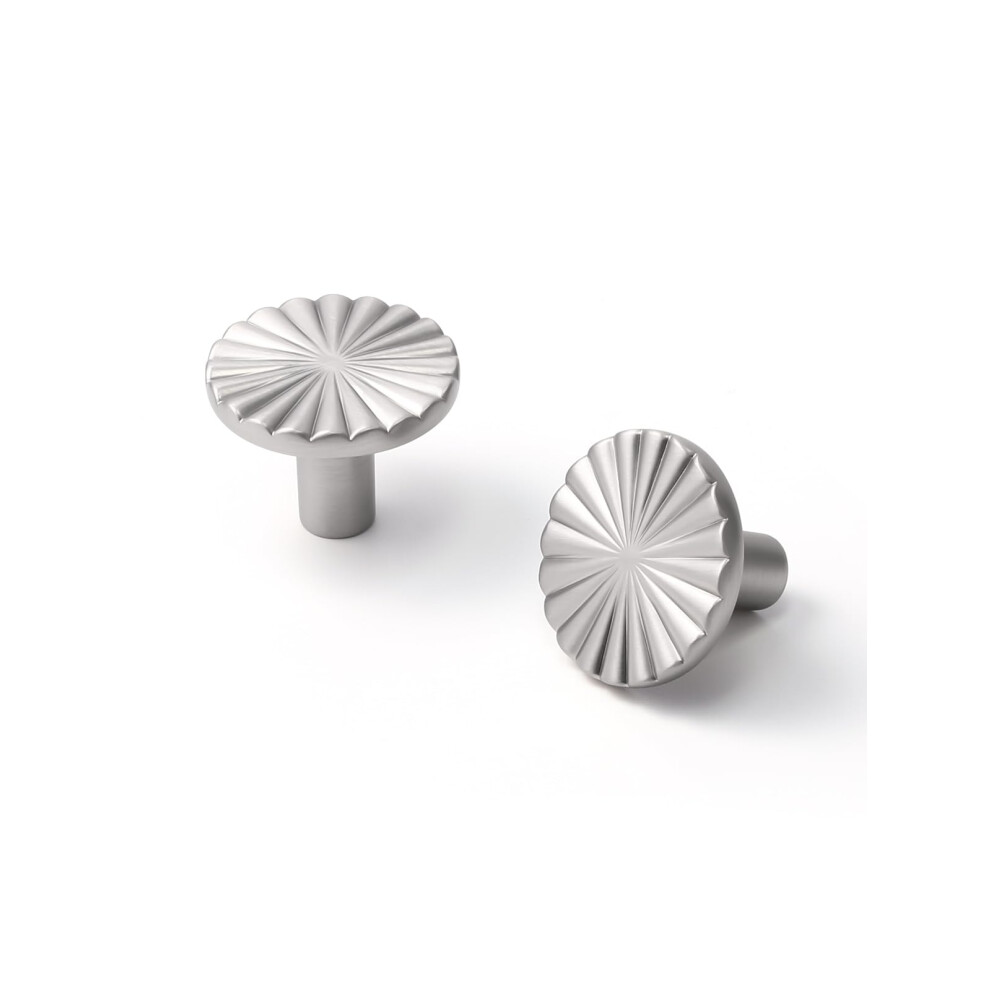 Jiasenbao 2 Pack Brushed Nickel Cabinet Knobs Satin Nickel Flat Drawer Pulls Kitchen Cupboard Bathroom Dresser Cabinet Hardware Handles Zinc Alloy 749877421524