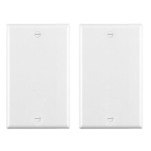 No Device Blank Wallplate Standard Size 1-Gang 4.50"""" x 2.76"""" Smooth Face Unbreakable Polycarbonate Thermoplastic UL Listed 2-Pack