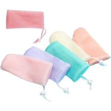 5Pcs Exfoliating Mesh Soap Pouch Bubble Foam Net Bag for Shower Saver Pouch Drawstring Foaming Net Soap Bag for Body Facial Cleaning Tool 5 Colo