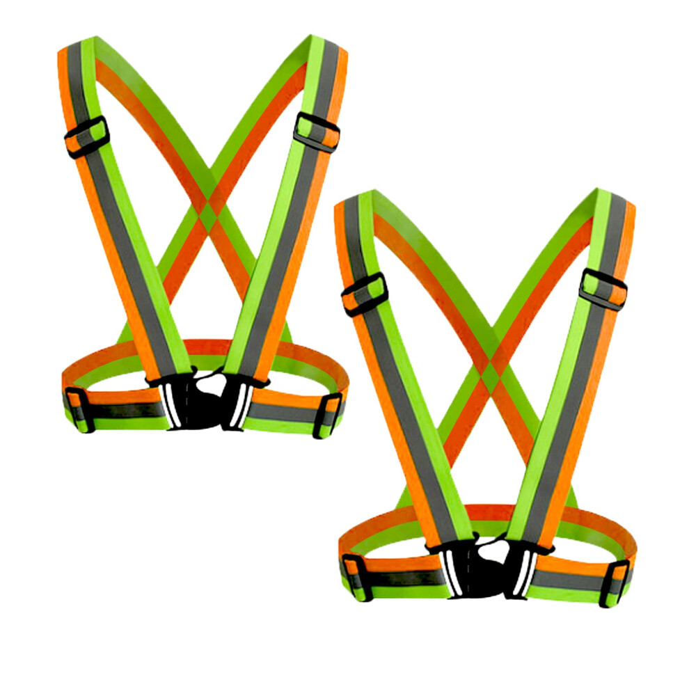 Cezmkio Reflective Safety Vest 2Pcs - High Visibility Vest Adjustable Straps For Outdoor Jogging Cycling Walking And Riding 791738655432