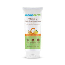 Crème visage éclat quotidien à la vitamine C MAMAEARTH | Illuminateur de teint au curcuma | Formule légère et hydratante | Pour tous types de pea