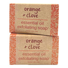 Greenwich Bay Trading Co. Orange and Clove Essential Oil Exfoliating Bath Bar Soap Set of 2 8.6 Ounces Each