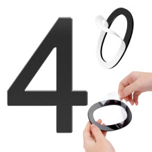 Gldonee auto-adhesif 6 pouces Numeros de maison acrylique - Numeros de bote aux lettres noirs modernes pour les bureaux d'appartements d'adresse