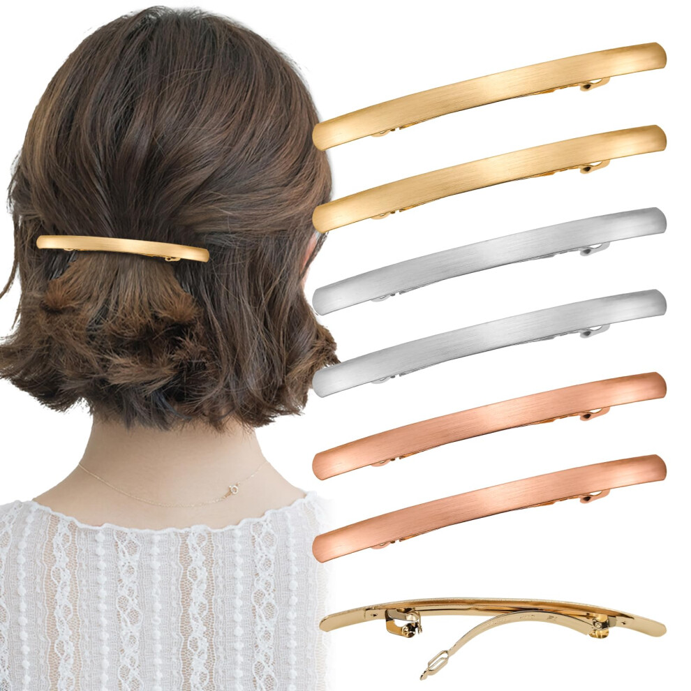 Luckycivia - Set Di 6 Fermagli Per Capelli Da Donna, Stile Francese, In Metallo, Stile Retrò, Per Donne E Ragazze, 3 Colori-image