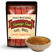 Sali da bagno Jimmys Sausage Soak - Bagno Premium per uomo - Regalo doccia al profumo di zucchero di canna e fichi per gli amanti della carne. Di