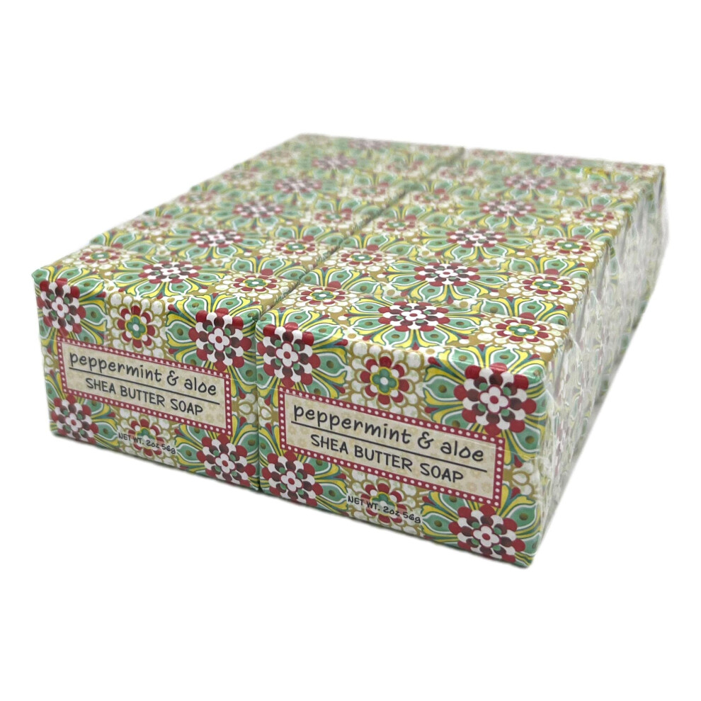 Greenwich Bay Tradin Greenwich Bay Trading Co. Peppermint And Aloe Shea Butter Soap Set Of 12 Bars 2 Ounces Each