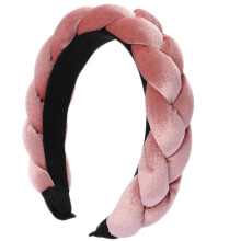 Hair bands for women's hair Non-Slip Soft Solid Pink Thick Wide Solid Color Girls Hair Hoop Velvet Braided Headbands Cute Fashion Criss Cross Hair B