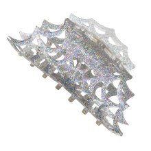 kreepsville 666 Spiderweb Claw Clip Gothic Horror Hair Accessory (hopea) 1 kpl (1 kpl pakkaus)