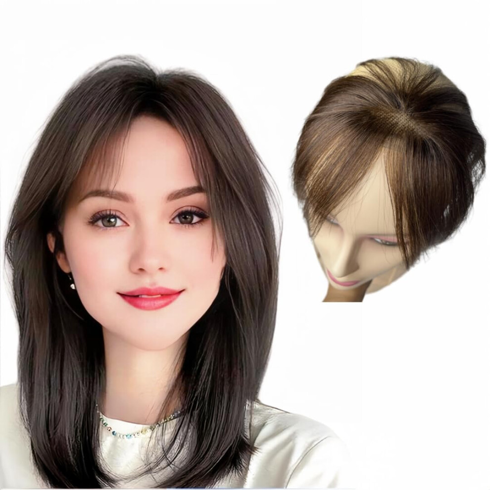 Anemone Unisex Clip In Baby Hair Bangs Forehead Hairline For Women Straight Natural Human Hair Middle Part Side Bangs Hairpieces Invisible Replacement Fringe Glueles