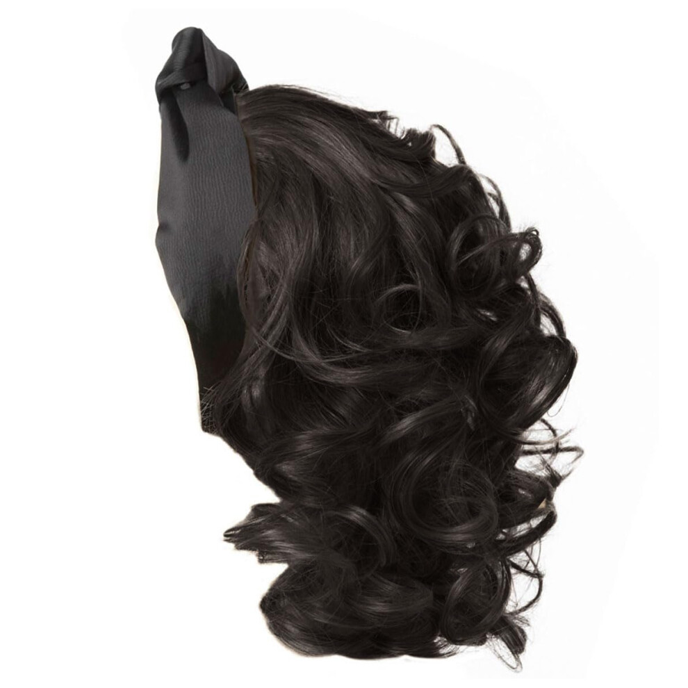 Toni Brattin Headband Fall Wavy 18"""" Shoulder Length Curly Hair Extension Hairpiece For Fuller Looking Hair  Black