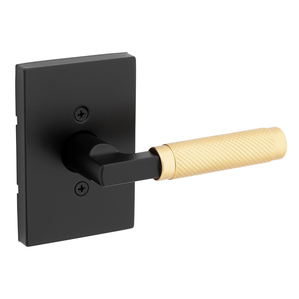 Photos - Door Handle Kwikset Prava Dummy  Single Sided Lever for Closets French Double Doors and Pantry Matte Black and Satin Brass No