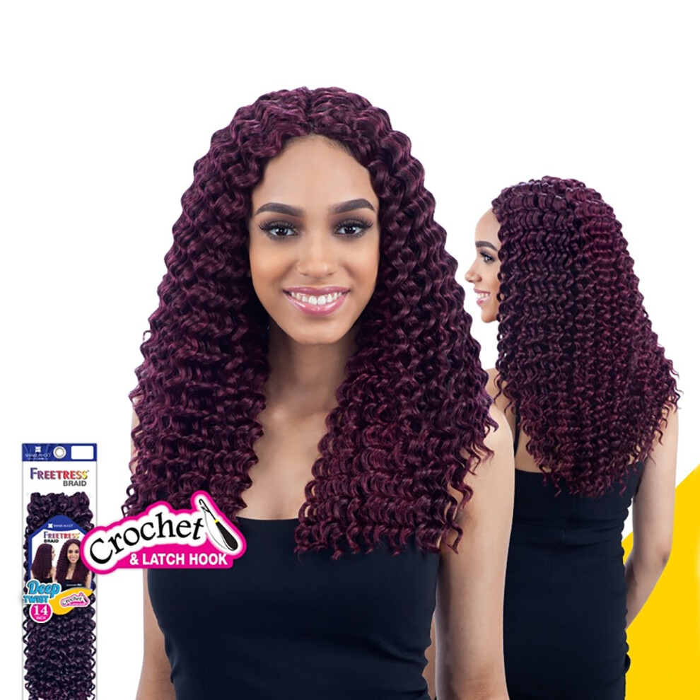 Freetress Braids Deep Twist 14"""" (99J) - Synthetic Hair Crochet Braid