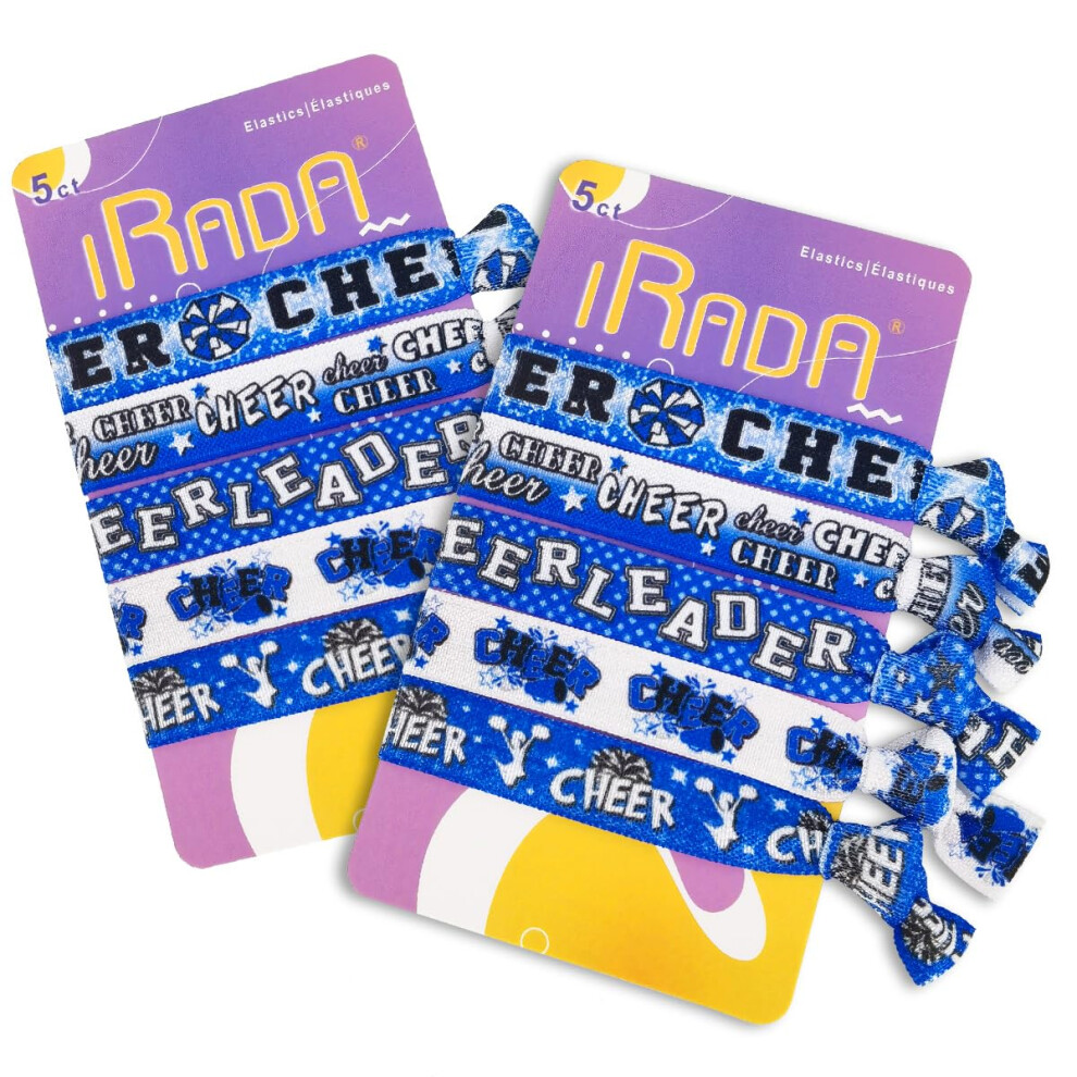 Lot de 10   lastiques    cheveux pour filles et femmes, jolis porte-queue de cheval en ruban, sans danger pour les cheveux nou  s - Bleu
