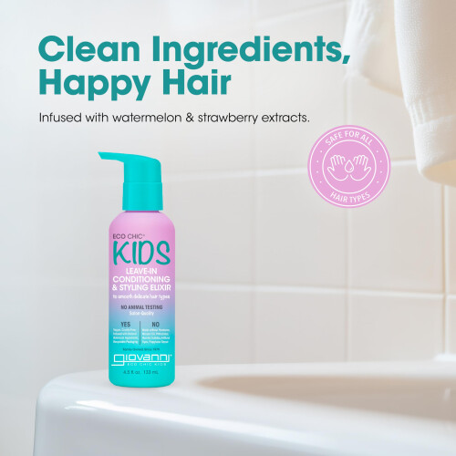 Giovanni Eco Chic Kids, Élixir Capillaire Sans Rinçage et Coiffant 2
