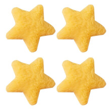 Ster Haarspelden 4 Stuks Gele Ster Haarspelden Effen Kleur Pluizig Fuzzy Zacht Antislip Haar Decor Draagbaar Zoete Stijl Pentagram Pony Clips Haarsty