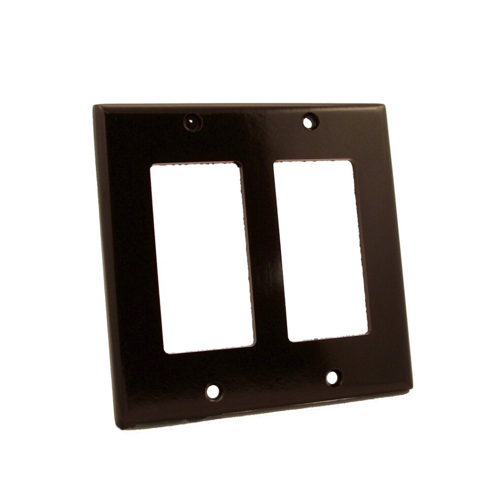 Photos - Other Electrical Equipment Leviton 80409 2-Gang Decora/GFCI Device Wallplate Standard Size Thermoset Device Mount Brown