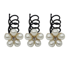 canjoyn 10 stks Bloem Spin Haarspelden Swirl Haar Twists Coils Haarspeldjes Bruids Strass Parel Metalen Spiraal Twist Opgestoken Haarspelden DIY