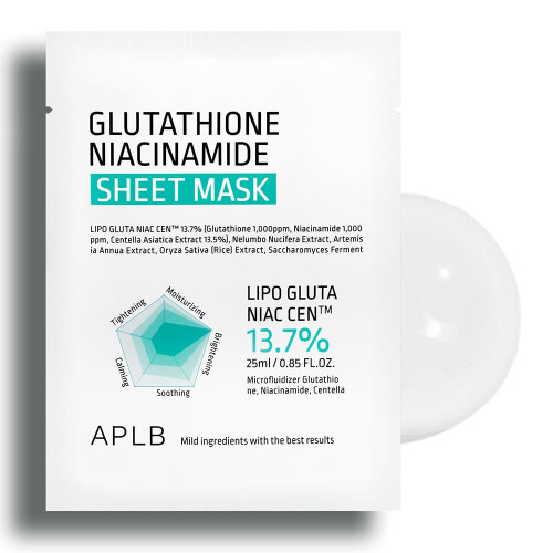 Απλμπ, Γλουταθειόνη Νιασινάμιδ Beauty Sheet Μάσκα, 10 Sheets, 0.85 fl oz (25 ml) Κάθε