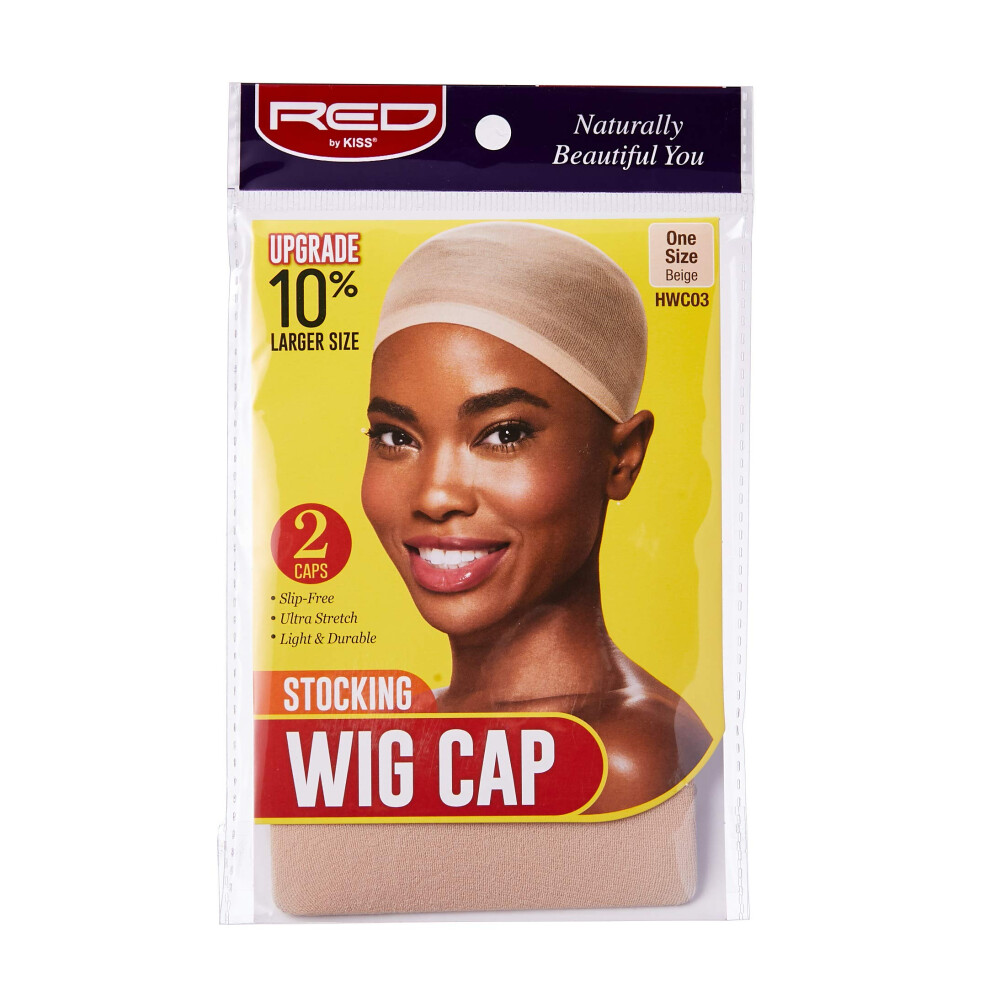 Red By Kiss Unisex Red,Cream Stocking Wig Caps - 2Pcs Beige