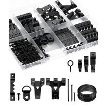Mr. Pen- 220pc Black Picture Hanging Kit Nails Hooks & Hardware