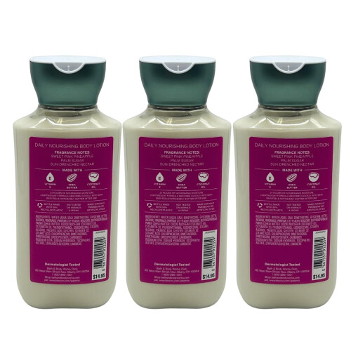 Bath & Body Works Lot de 3 Crèmes Corporelles Pink Pineapple Sunrise 8oz 1