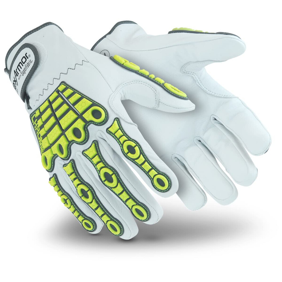 Photos - Safety Equipment HexArmor Cut-Resistant Impact Protection Leather Work Gloves | Chrome Series? 4080 | Small 4080-S 