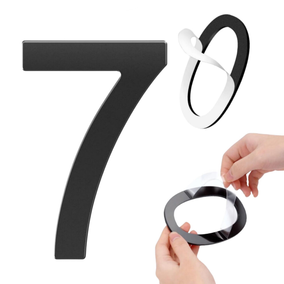 Gldonee Numeri Civici In Acrilico Nero Moderno Da 6 Pollici (Numero 7)-image