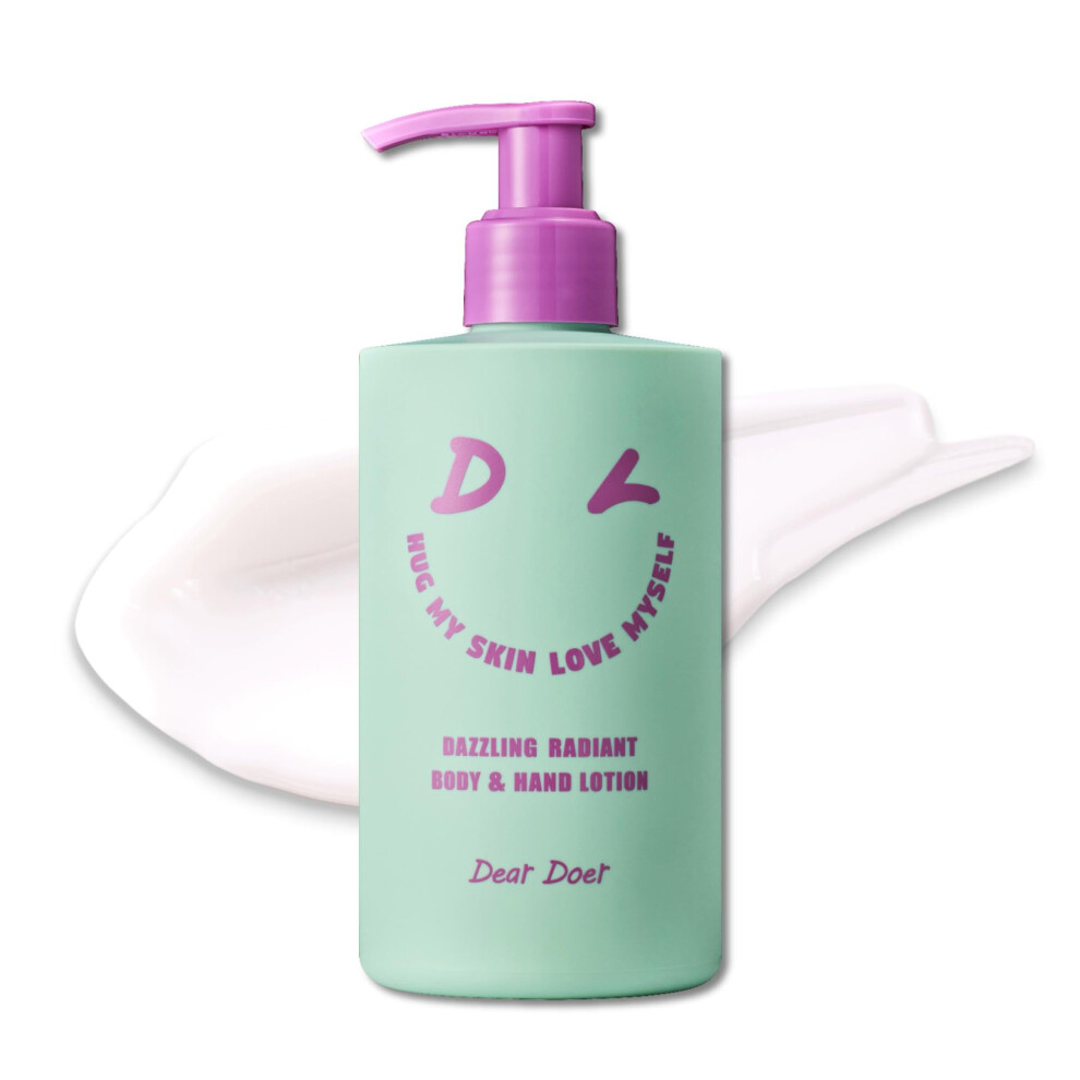 Dear Doer Dear Doer] Dazzling Radiant Body & Hand Lotion | Vegan | 10.14 Fl.oz - Ph-Balanced Non-Sticky Vitamin Lotion No Added Silicone Fresh Floral Scent