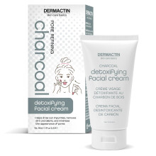 Dermactin Skin Care Basics Pore Refining Charcoal Detoxifying Facial Cream 3 oz. - Hydrating Facial Cleanser Cream Pore Minimising Moisturizer Cr
