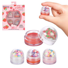 EXPRESSIONS Girl 4pc Lip Gloss with Confetti Top - Berry Sweet Fruity Flavored Lip Gloss For Girls Safe and Non-Toxic Confetti Lip Gloss Gift Set Fo