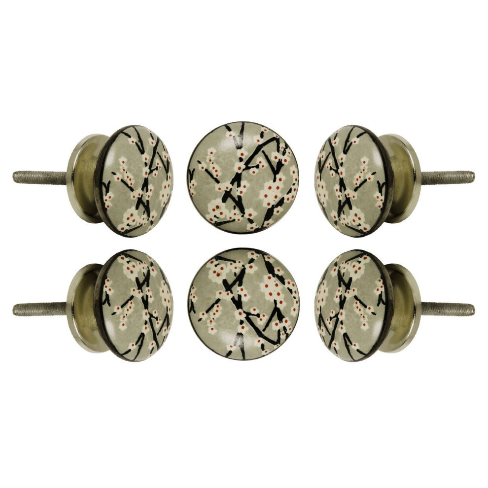 Trinca-Ferro Set Of 6 Ceramic Amin Knob Kitchen Cabinet Cupboard Door Knobs Dressser Wardrobe And Drawer Pull 799632372998